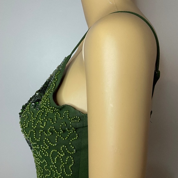 Y2K gorgeous emerald beaded camisole with layers! - Picture 7 of 11